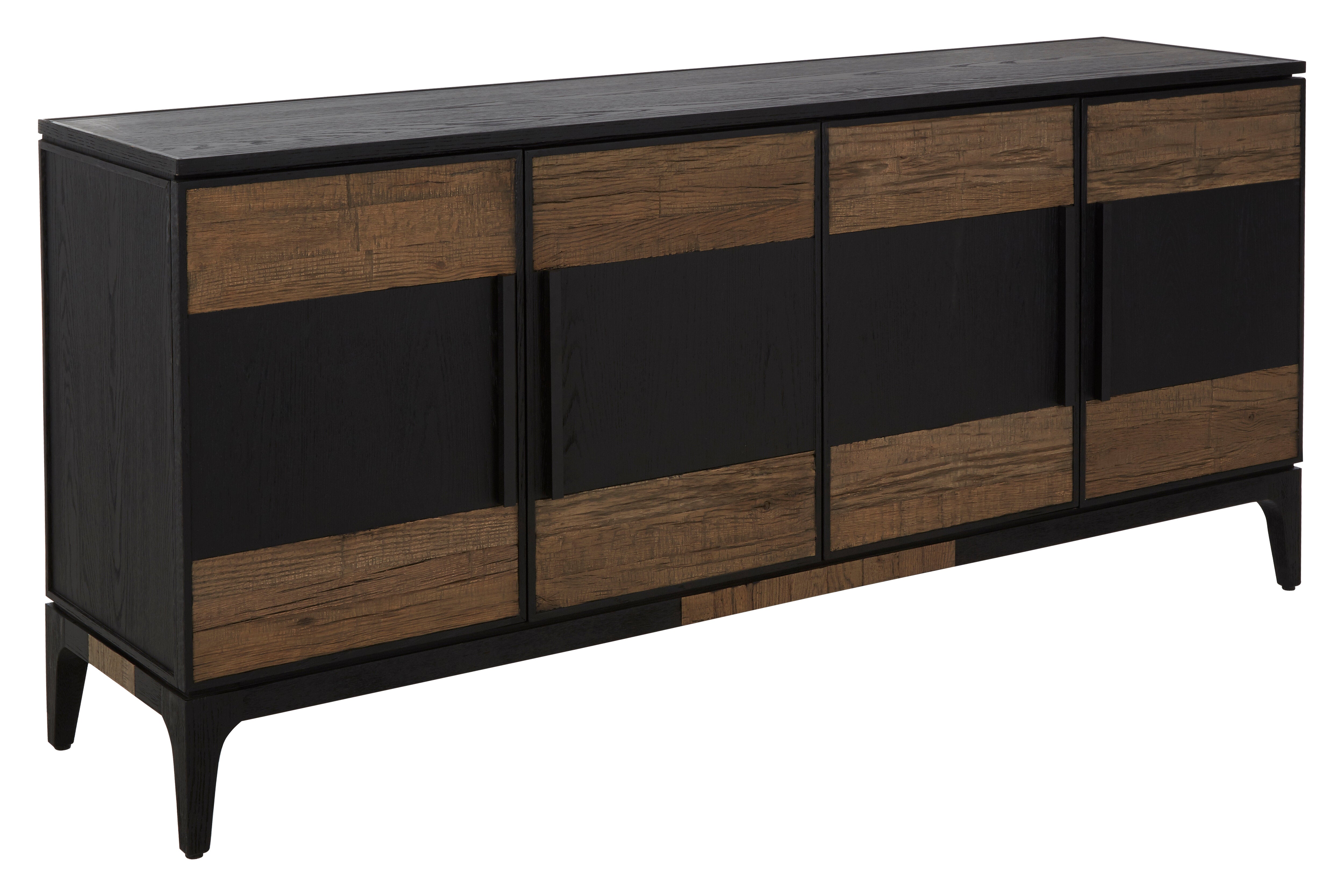 Lucca Antique Brown & Black Oak Wood Sideboard